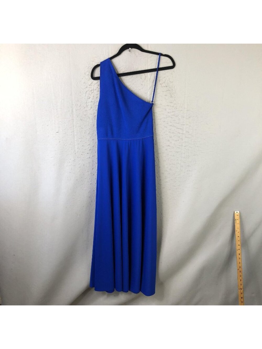 Polo By Ralph Lauren Dress Womens M Blue One Shoulder Maxi Formal Evening Gown